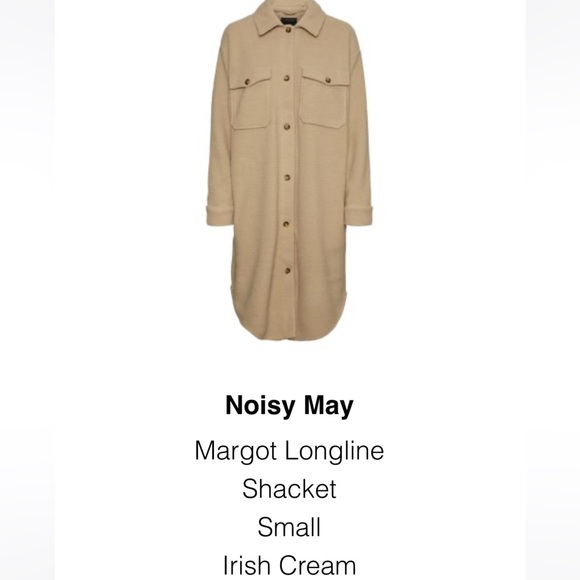 Noisy May Margot Longline Shacket - Irish Cream - Picture 5 of 5